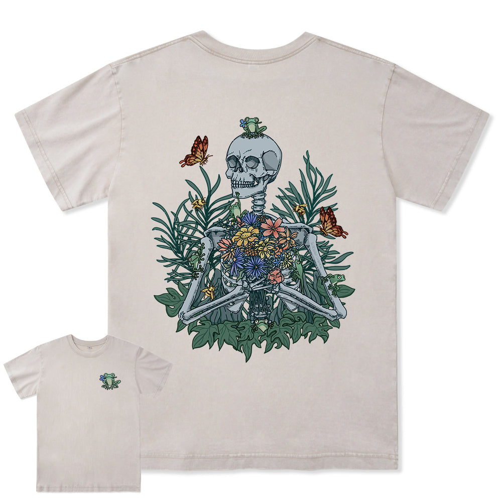 Freeleaf Rebirth in Bloom Unisex Nature Inspired Washed Tee