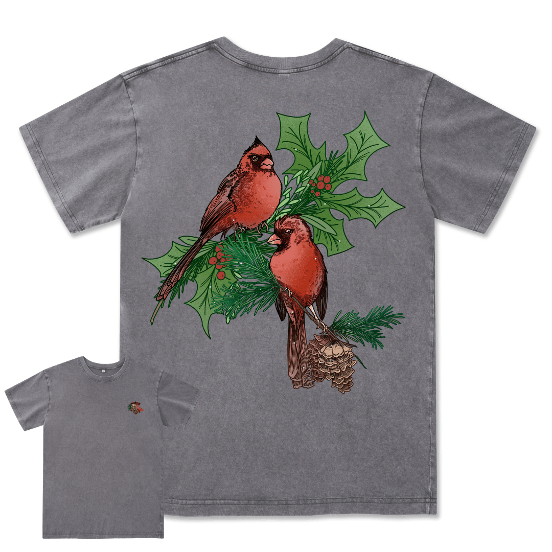 Christmas Cardinal Washed Tee
