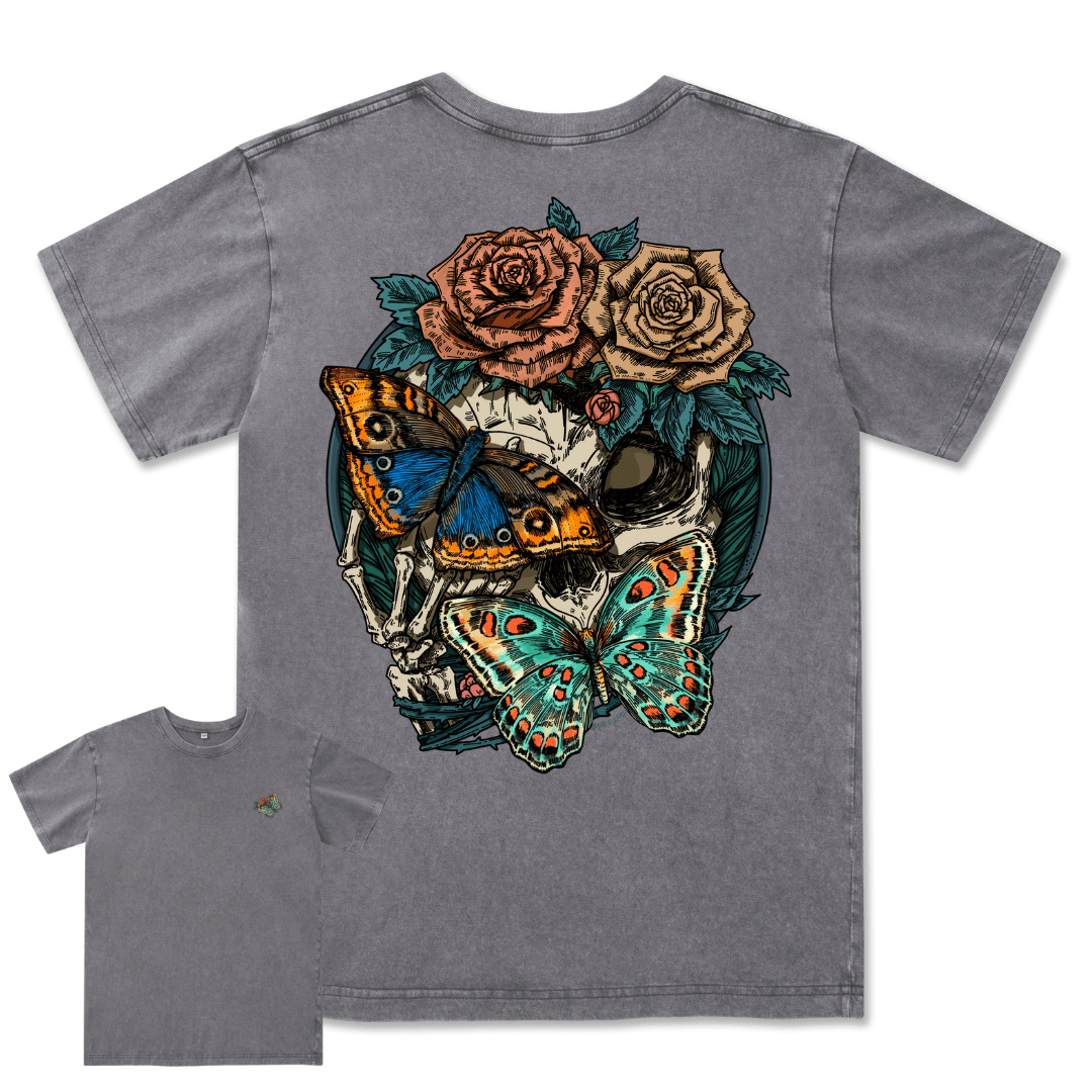 Floral Skull Washed Tee