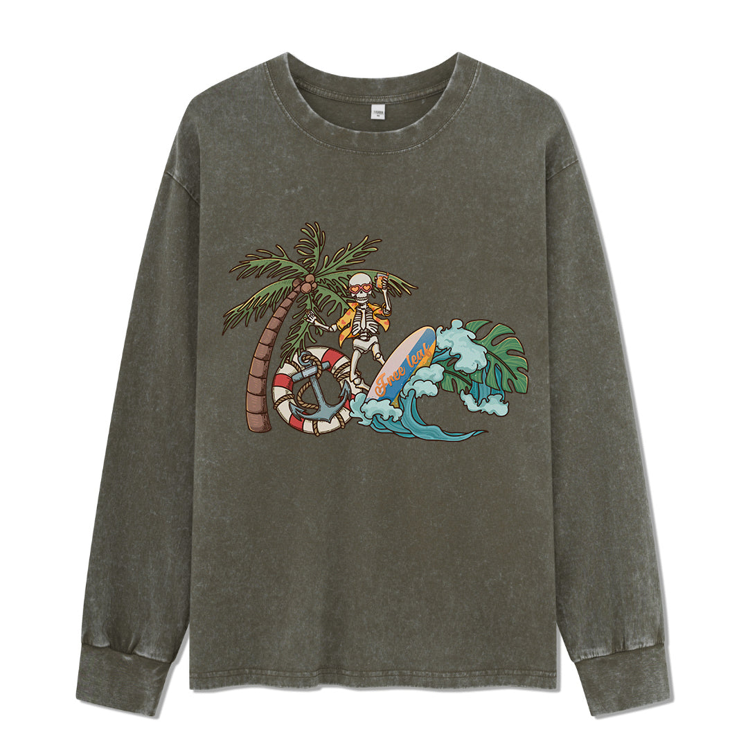 Freeleaf Wild at Heart Washed Long Sleeve Top