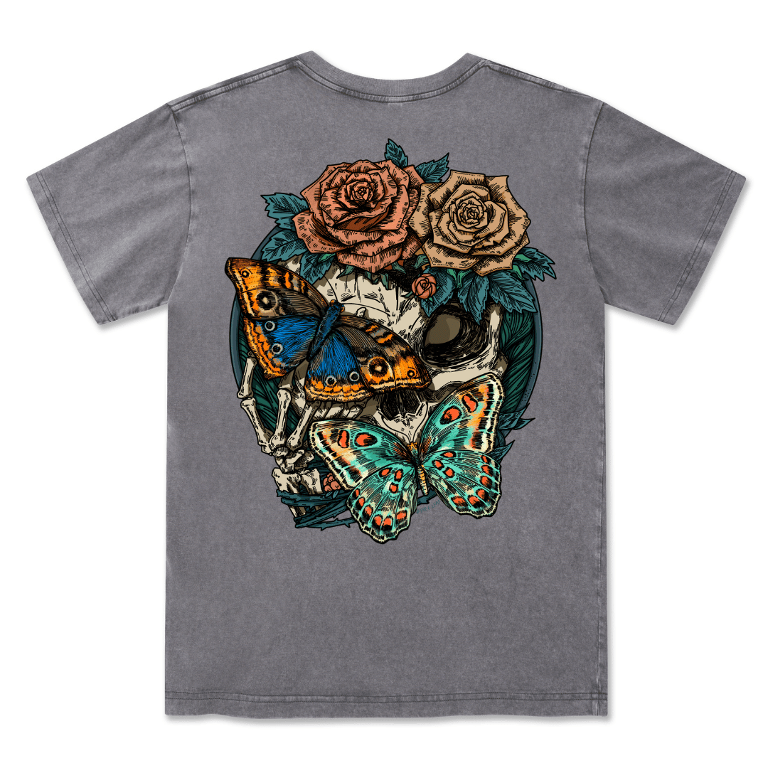 Floral Skull Washed Tee
