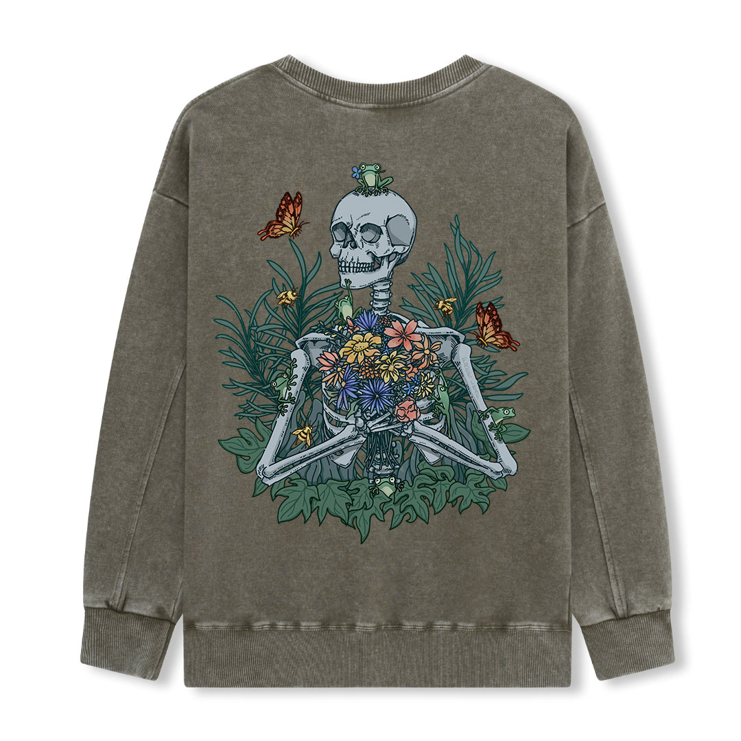 Freeleaf Rebirth in Bloom Unisex Nature Inspired Washed Sweatshirt