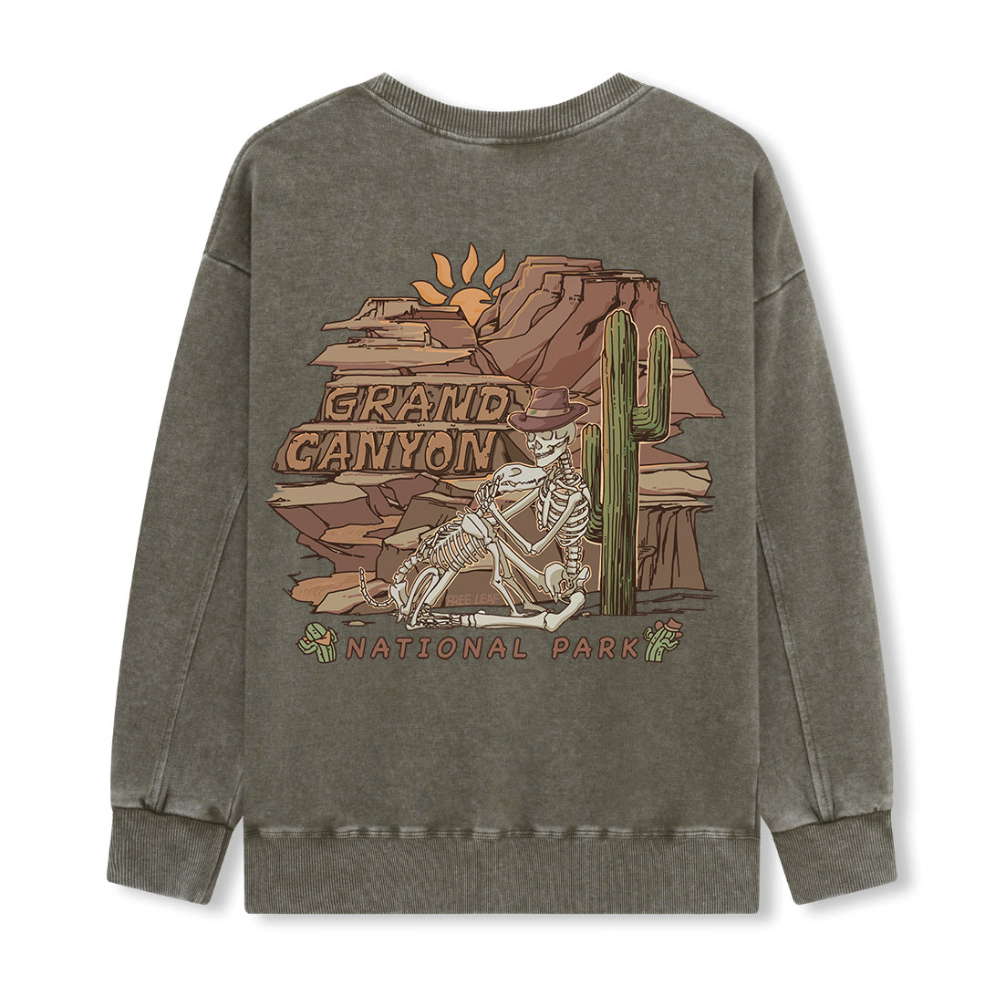 Freeleaf Grand Canyon National Park Unisex Nature Inspired Washed Sweatshirt