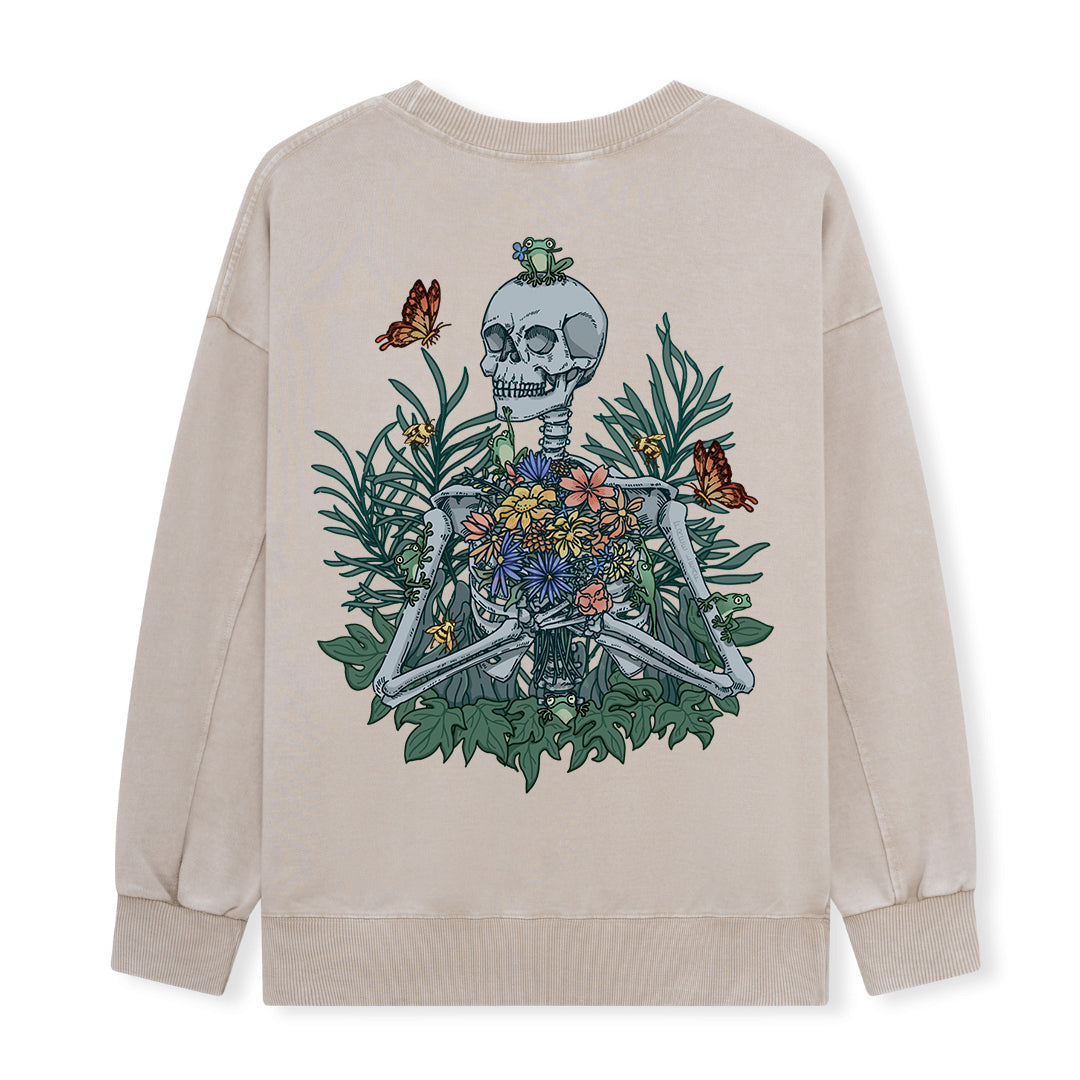 Freeleaf Rebirth in Bloom Unisex Nature Inspired Washed Sweatshirt