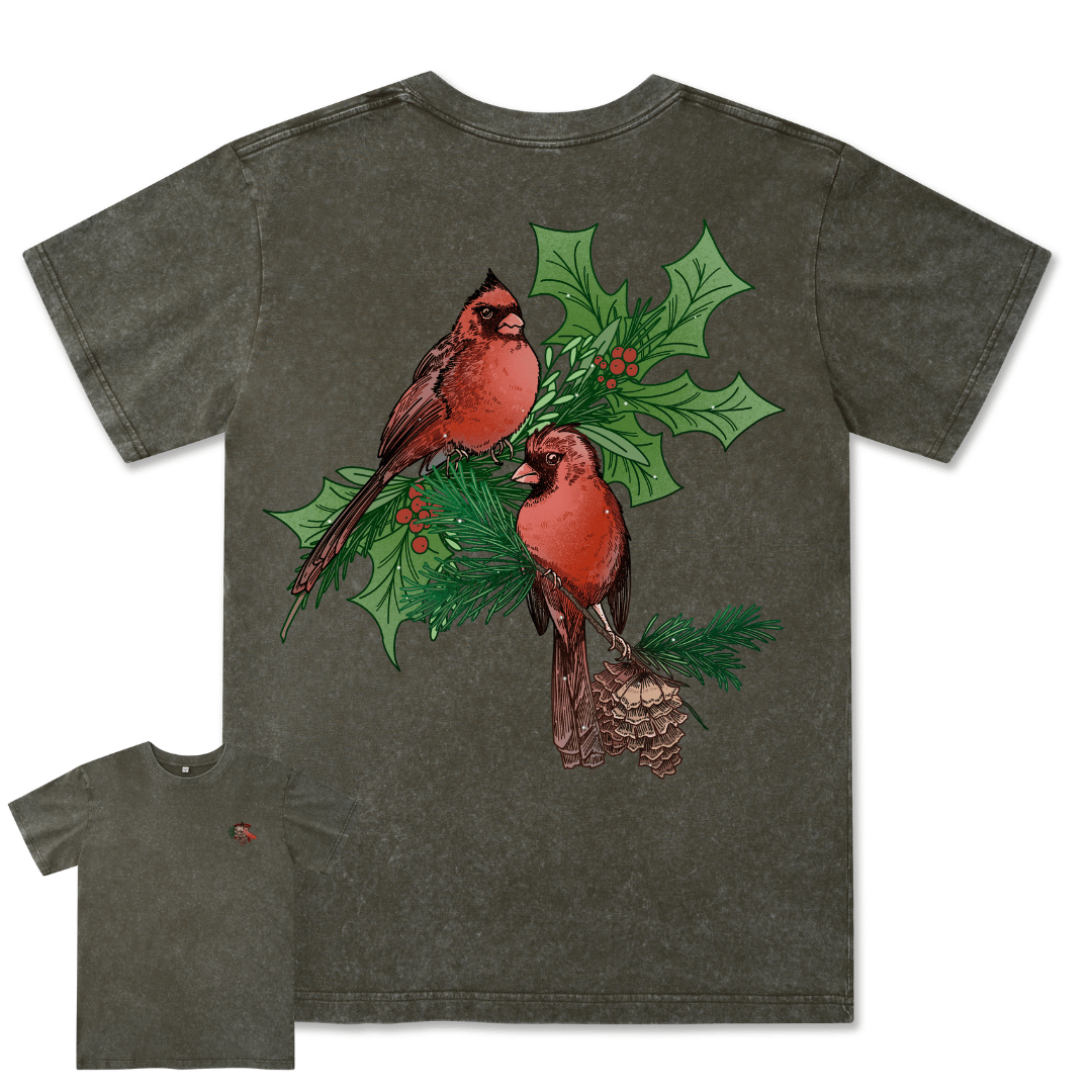 Christmas Cardinal Washed Tee