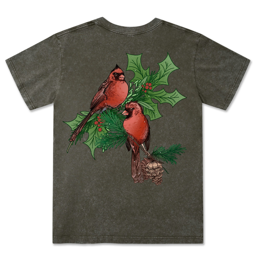 Christmas Cardinal Washed Tee