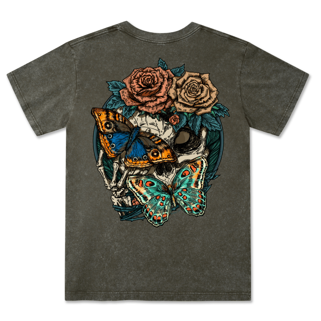 Floral Skull Washed Tee