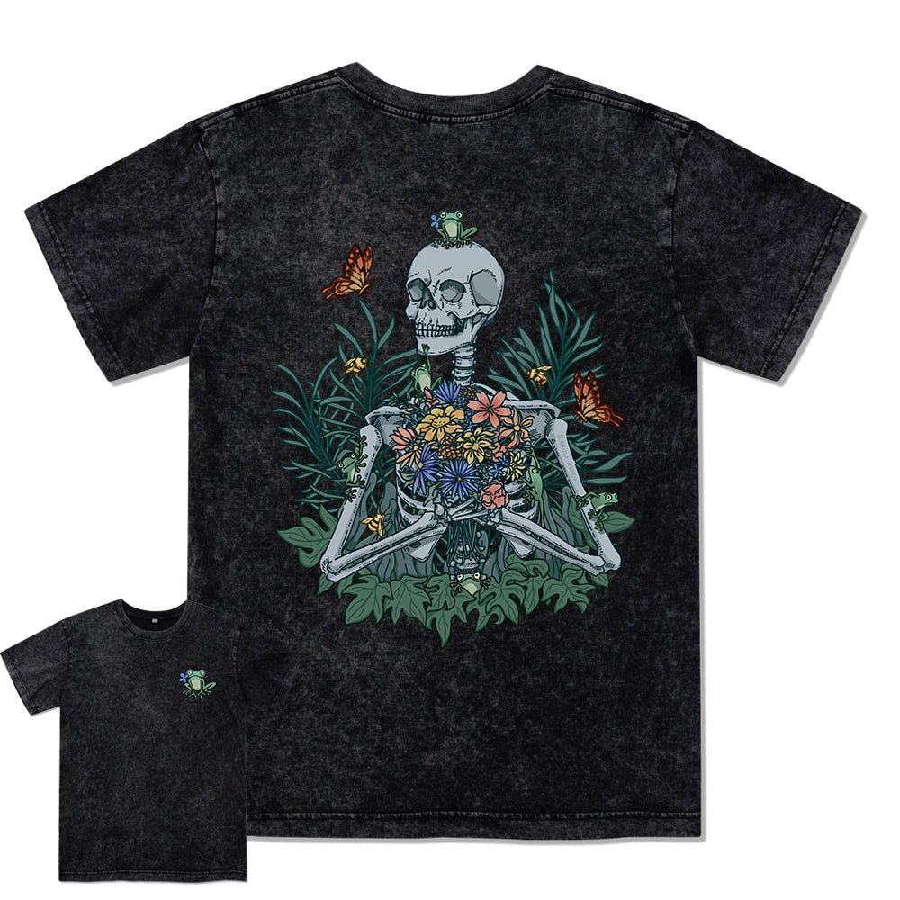 Freeleaf Rebirth in Bloom Unisex Nature Inspired Washed Tee