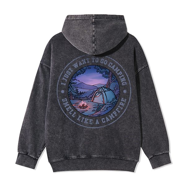 Freeleaf Just Want To Go Camping Unisex Nature Inspired Fleece Full-Zip Hoodie