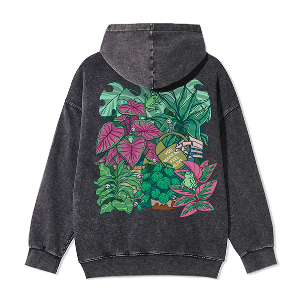 Freeleaf You Make Me Feel Alive Back-printed Unisex Nature Inspired Fleece Full-Zip Hoodie