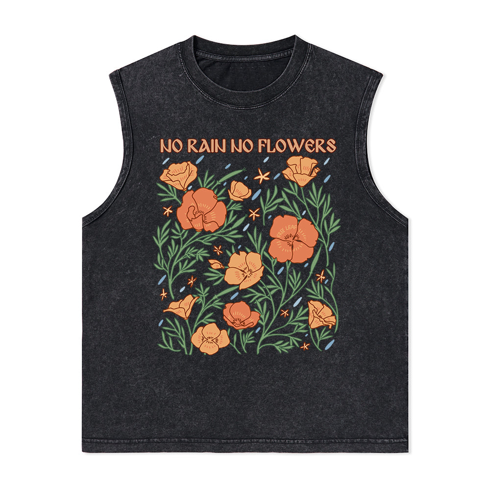 Freeleaf No Rain No Flowers Unisex Washed Tank Top