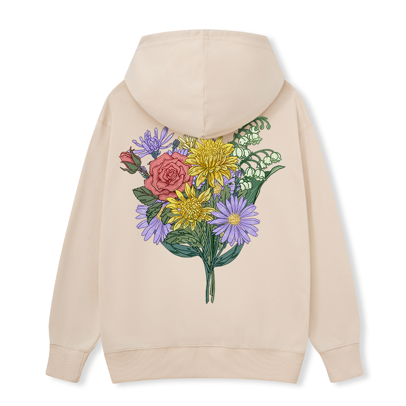 Freeleaf Symphony of Flowers Unisex Nature Inspired Hoodie
