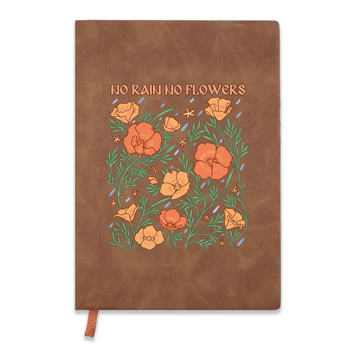 Freeleaf No Rain No Flowers Vintage Leather Journal Notebook