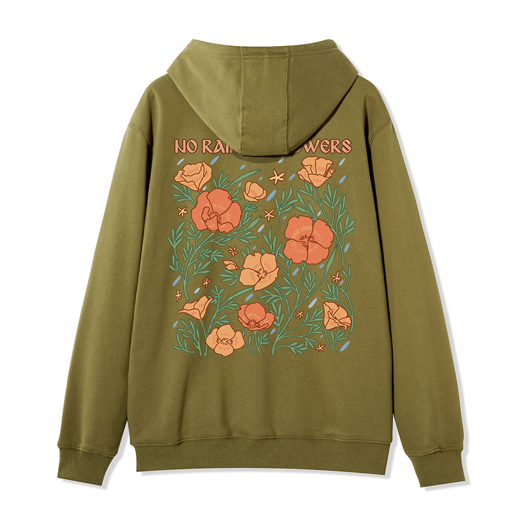Freeleaf No Rain No Flowers Full-Zip Back-printed Hoodie