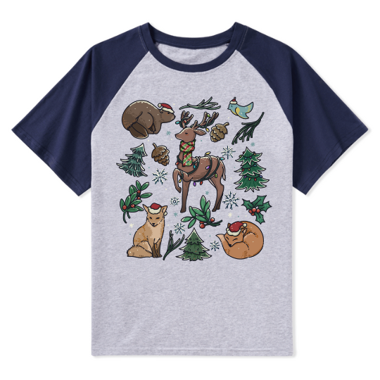 Yellowstone Christmas Wonderland Raglan Short Sleeve Top