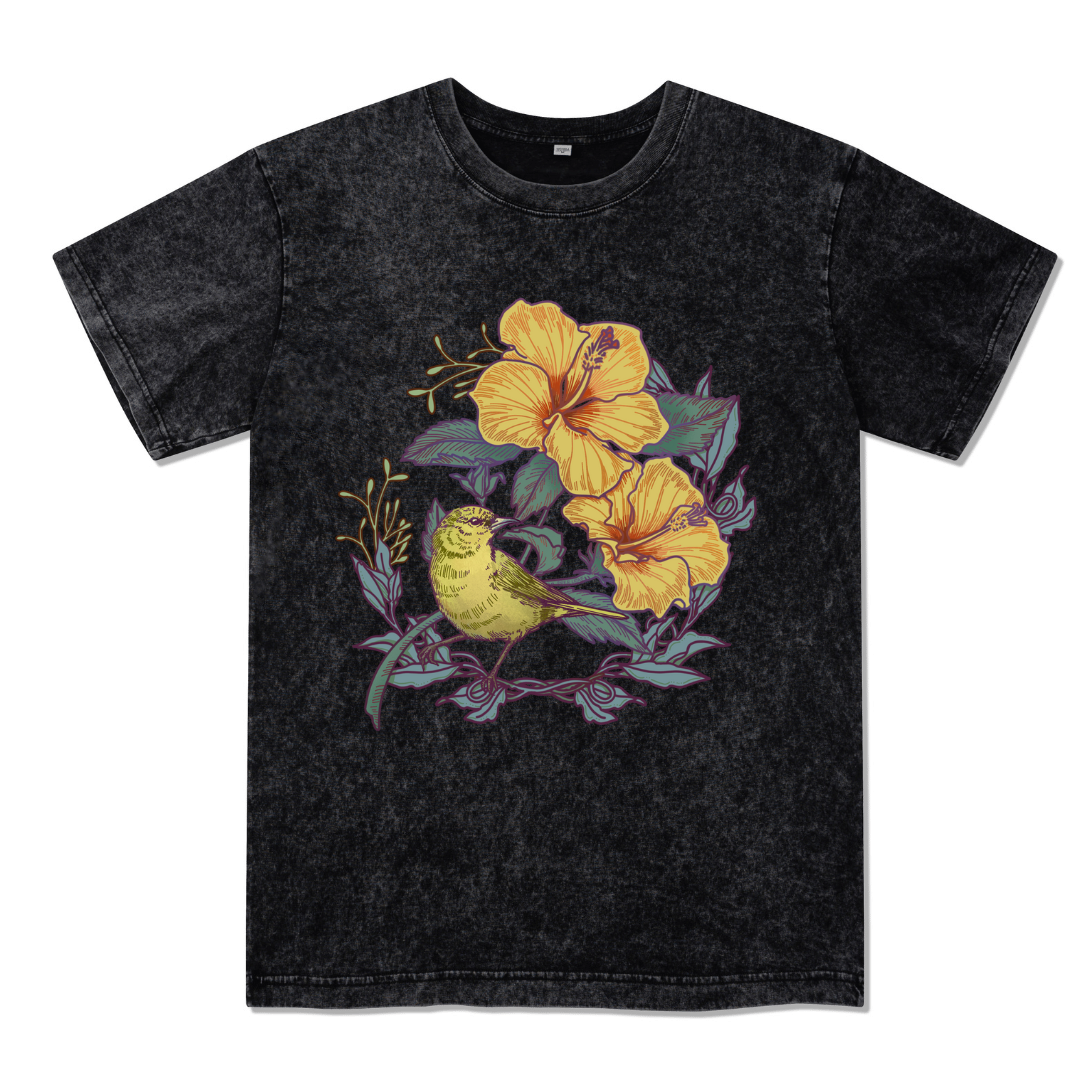 Amakihi Front-printed Washed Tee