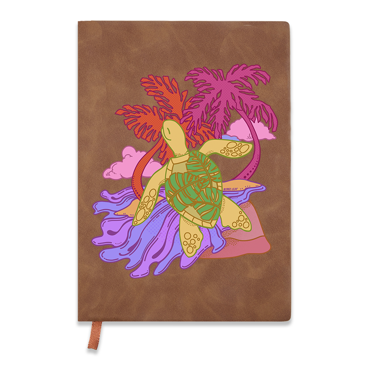 Freeleaf Hawaiian Green Sea Turtle Vintage Leather Journal Notebook
