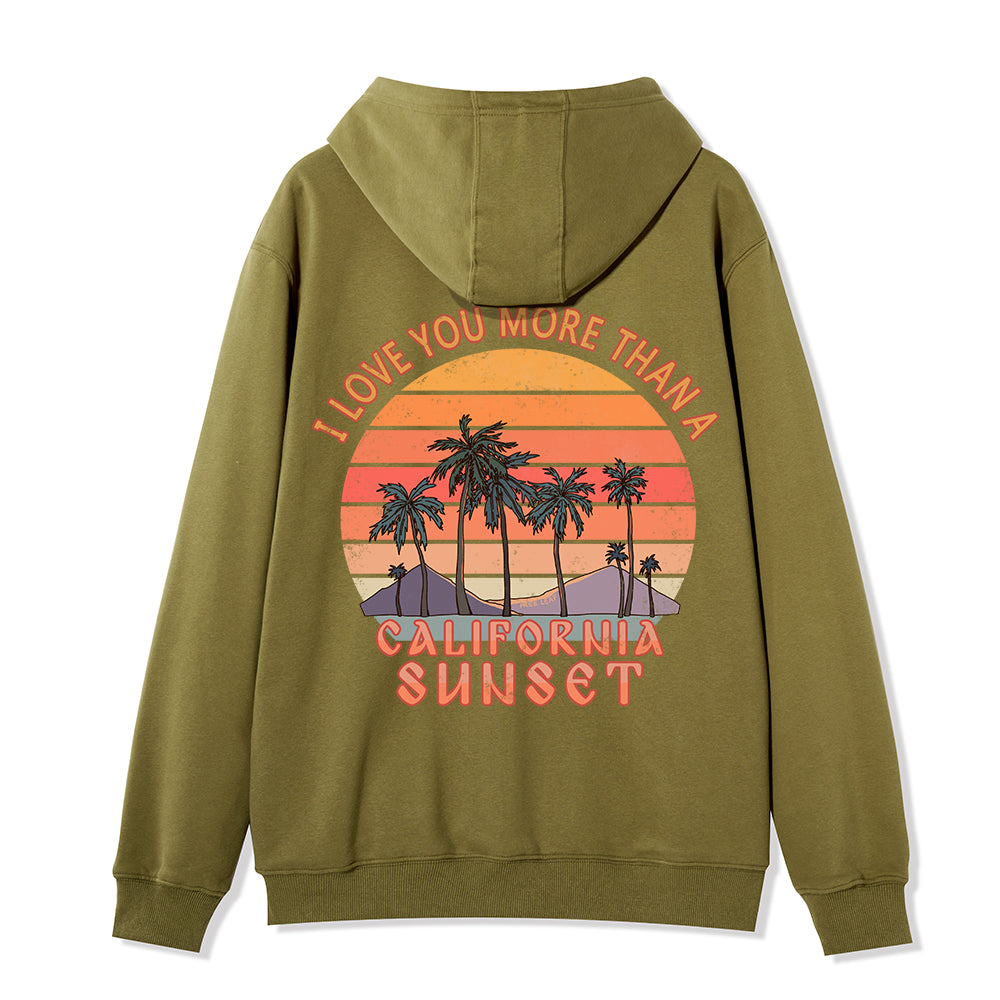 Freeleaf Sunset Reverie Unisex Back-printed Fleece Full-Zip Hoodie