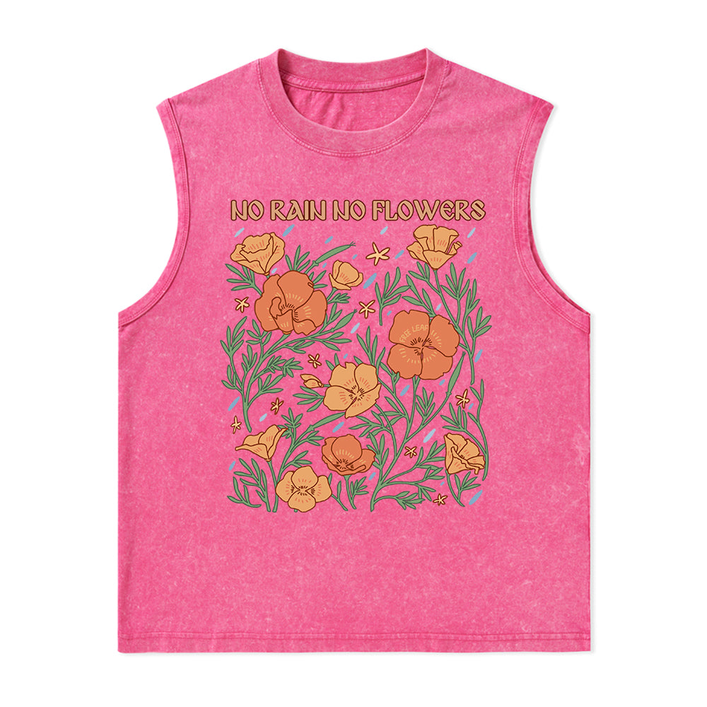 Freeleaf No Rain No Flowers Unisex Washed Tank Top
