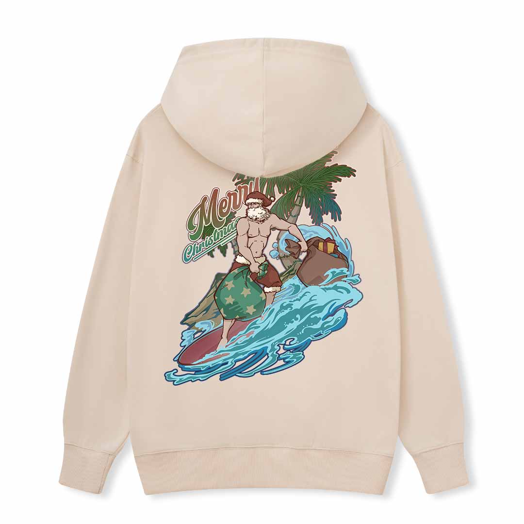 Santa Claus Surfing Back-printed Hoodie