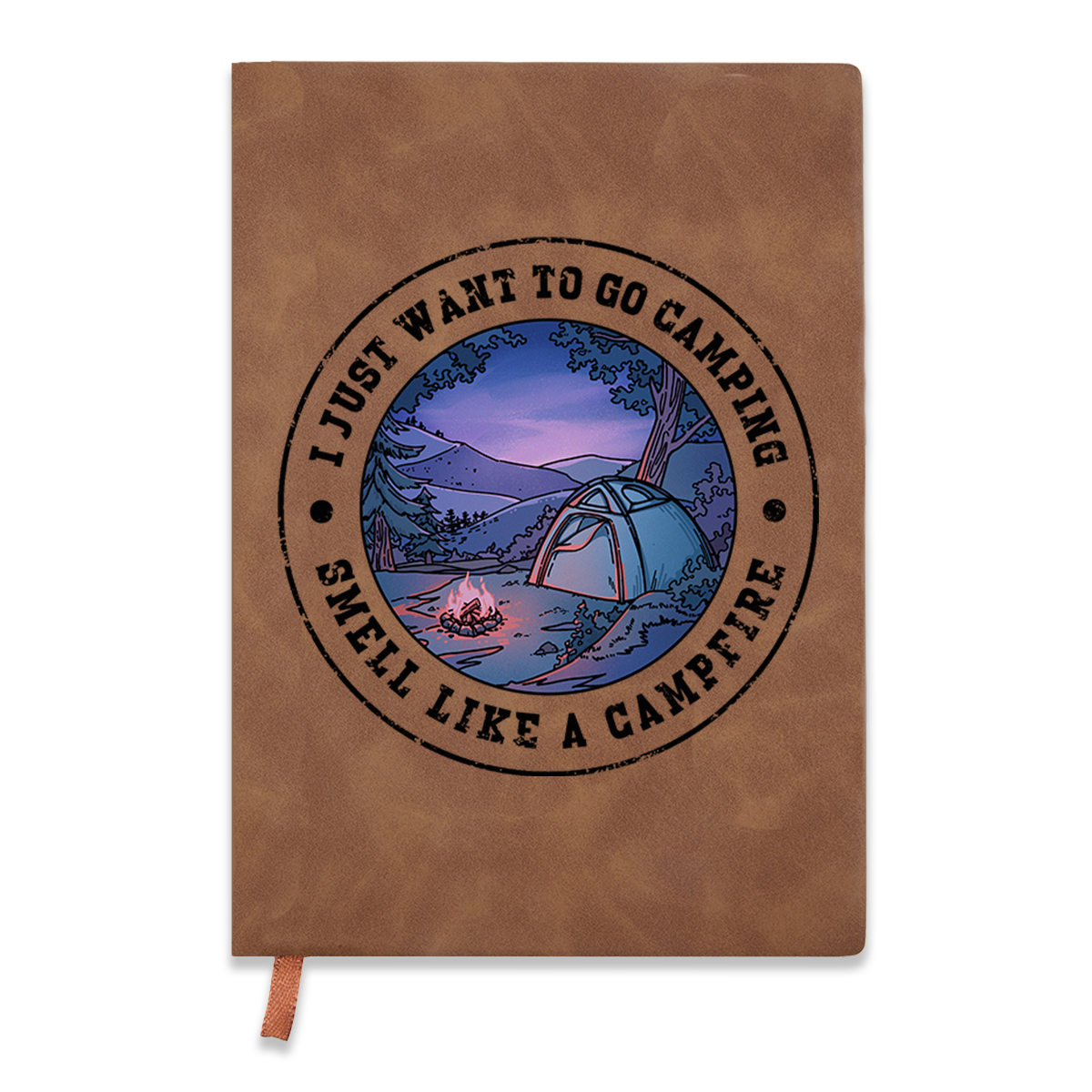 Freeleaf Just Want To Go Camping Vintage Leather Journal Notebook
