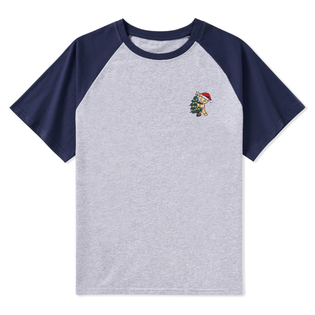 Merry Christmas Raglan Short Sleeve Top