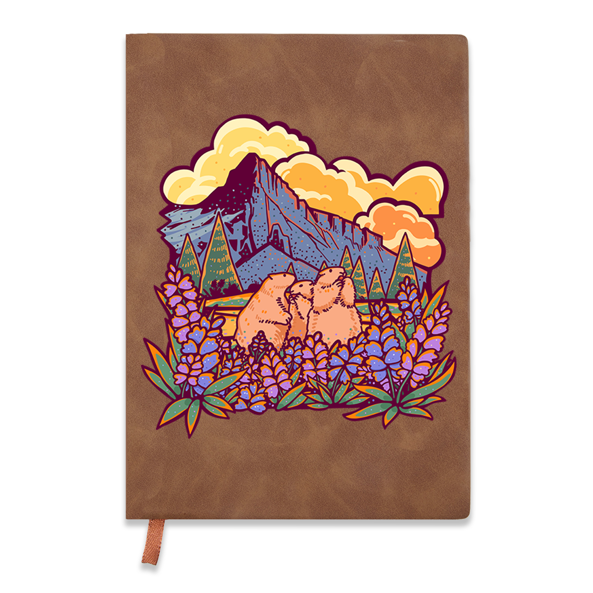Freeleaf Mount Rainier National Park Vintage Leather Notebook