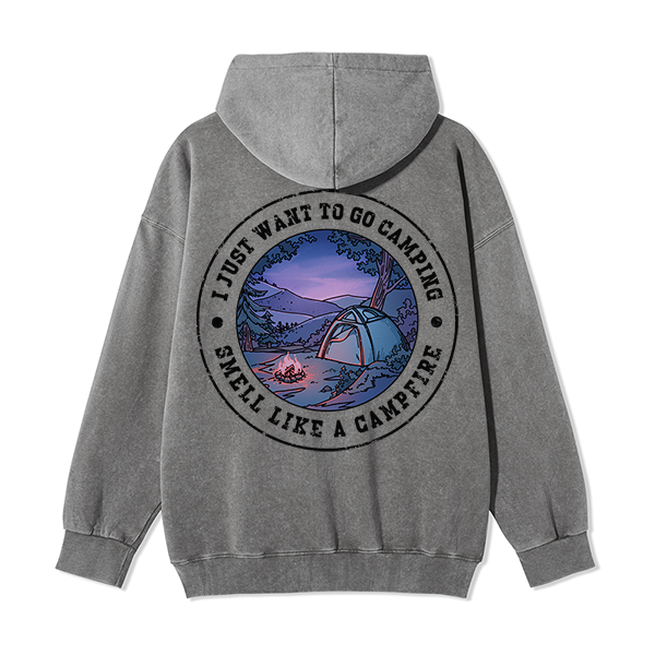 Freeleaf Just Want To Go Camping Unisex Nature Inspired Fleece Full-Zip Hoodie