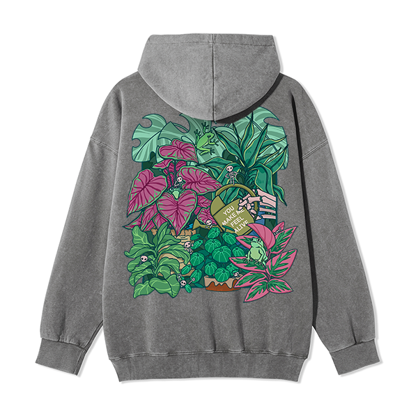 Freeleaf You Make Me Feel Alive Back-printed Unisex Nature Inspired Fleece Full-Zip Hoodie