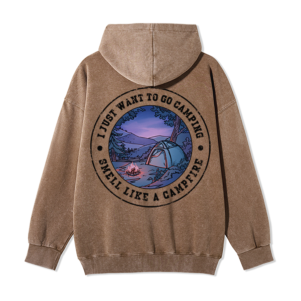 Freeleaf Just Want To Go Camping Unisex Nature Inspired Fleece Full-Zip Hoodie