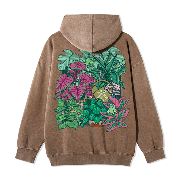 Freeleaf You Make Me Feel Alive Back-printed Unisex Nature Inspired Fleece Full-Zip Hoodie