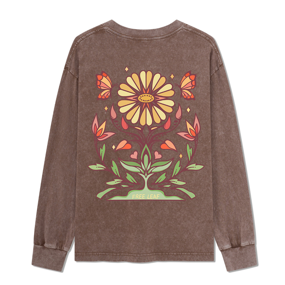 Freeleaf Elf Viligis Unisex Nature Inspired Washed Long Sleeve Top