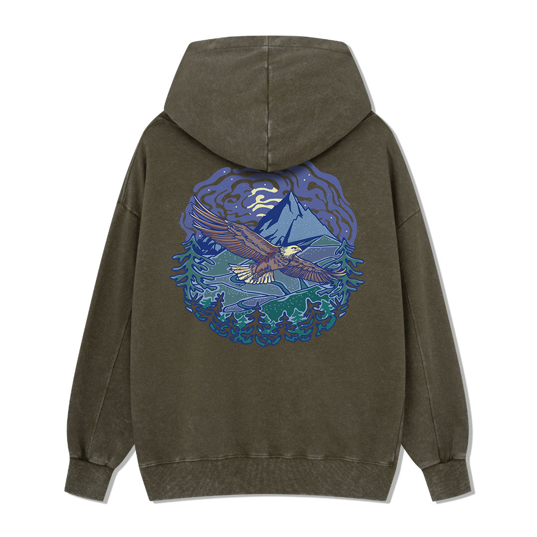 Yellowstone National Park Back-printed Washed Hoodie