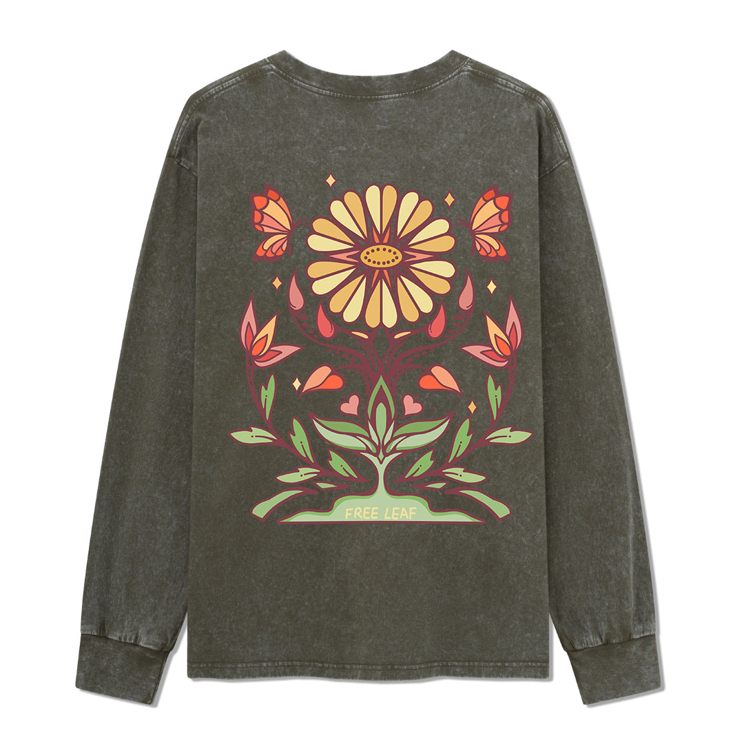 Freeleaf Elf Viligis Unisex Nature Inspired Washed Long Sleeve Top
