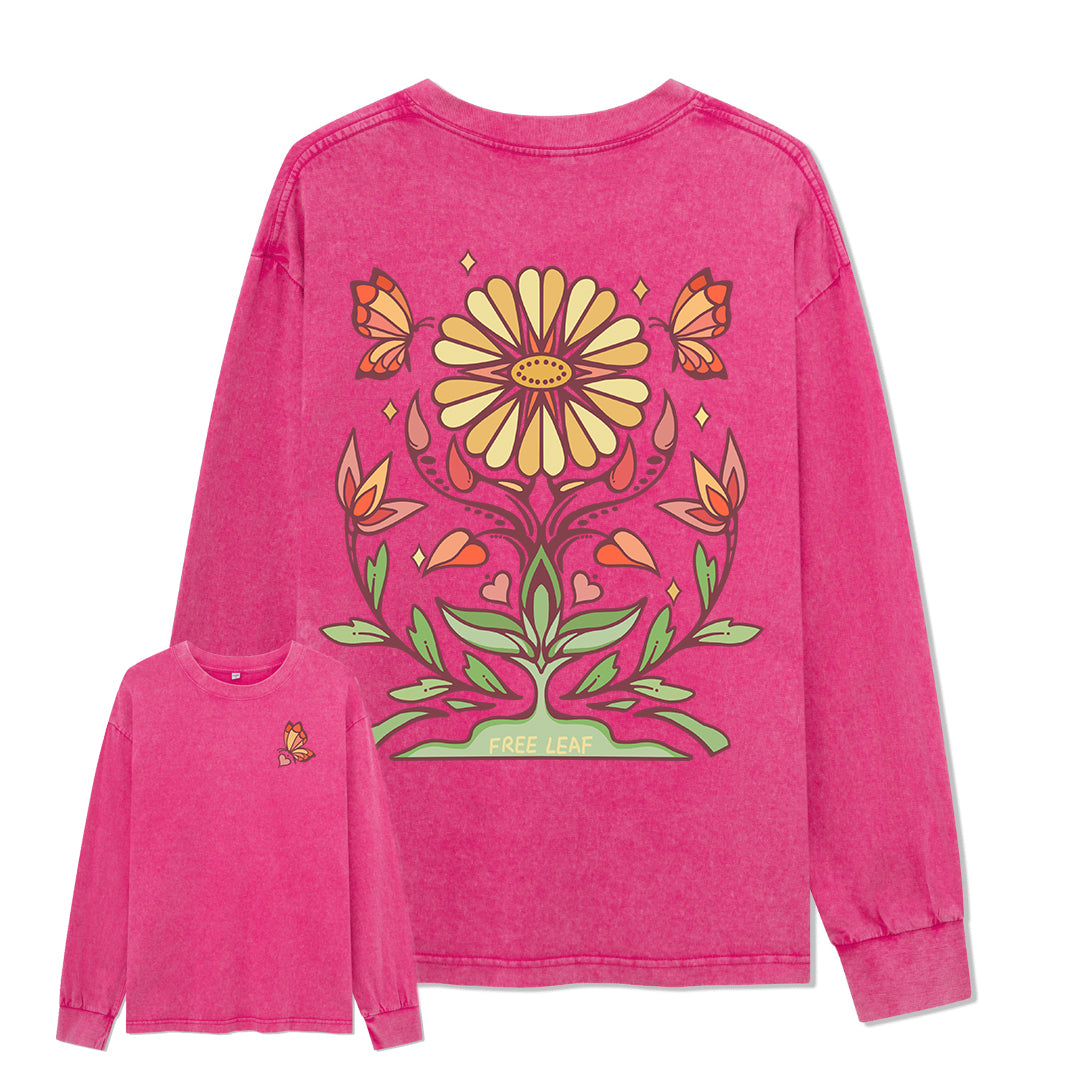 Freeleaf Elf Viligis Unisex Nature Inspired Washed Long Sleeve Top
