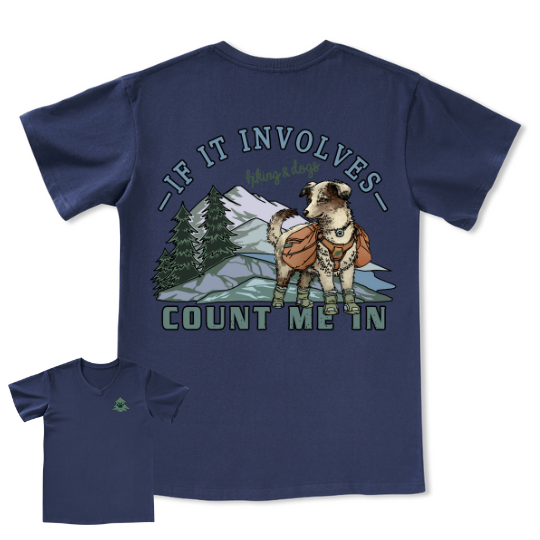Hiking & Dogs Adventure V-neck Tee