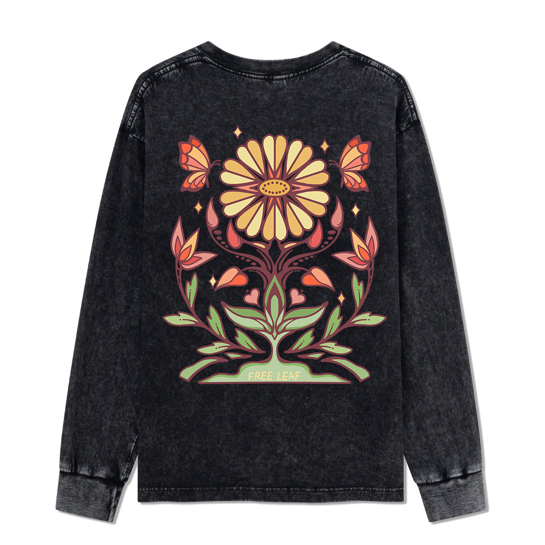 Freeleaf Elf Viligis Unisex Nature Inspired Washed Long Sleeve Top