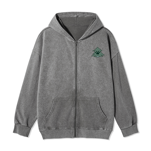 Freeleaf Hiking & Dogs Adventure Unisex Nature Inspired Fleece Full-Zip Hoodie