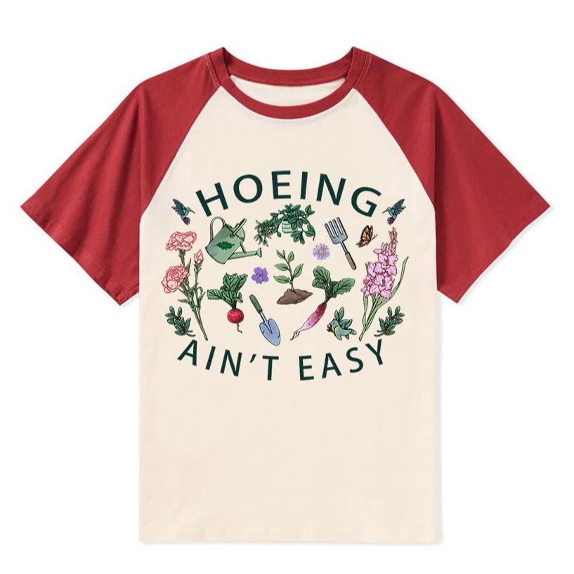 Freeleaf Hoing Ain't Easy Nature Inspired Raglan Sleeve Top