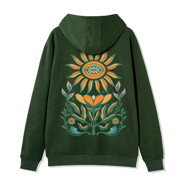 freeleaf-sunflower-back-printed-unisex-nature-inspired-fleece-full-zip-hoodie