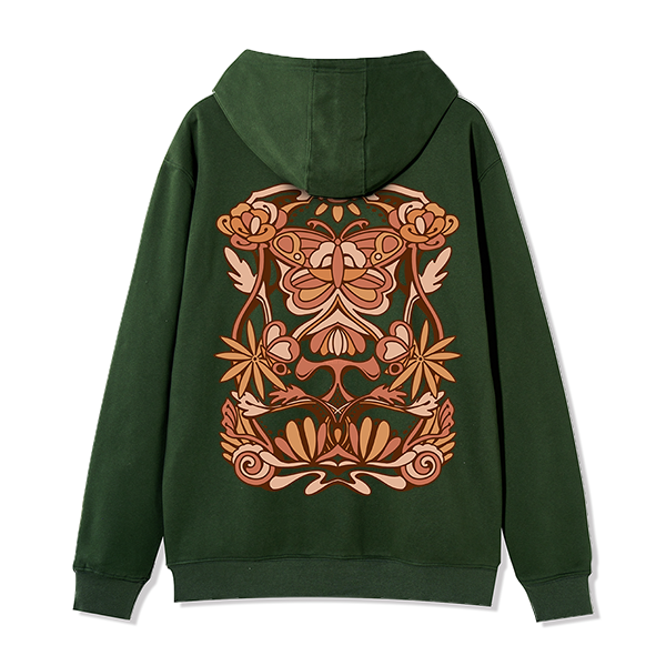 freeleaf-spring-butterfly-back-printed-unisex-nature-inspired-fleece-full-zip-hoodie