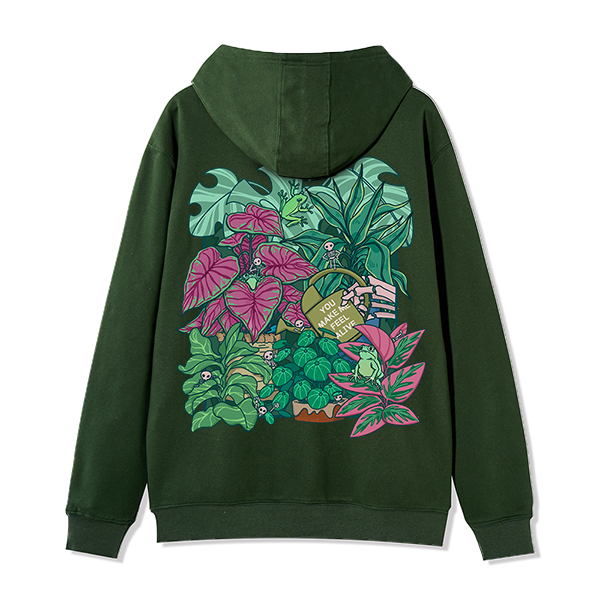 Freeleaf You Make Me Feel Alive Back-printed Unisex Nature Inspired Fleece Full-Zip Hoodie
