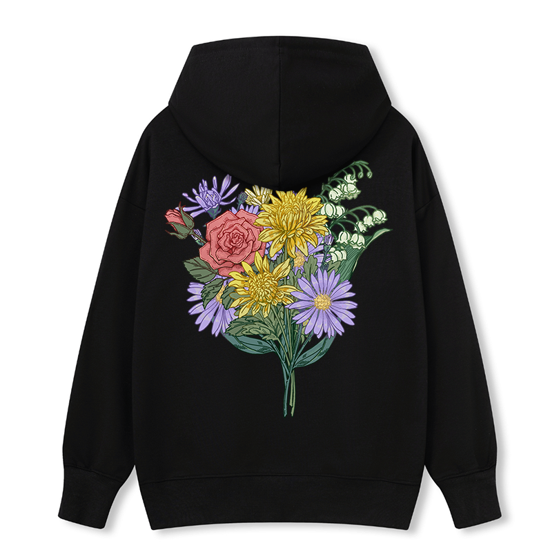 Freeleaf Symphony of Flowers Unisex Nature Inspired Hoodie