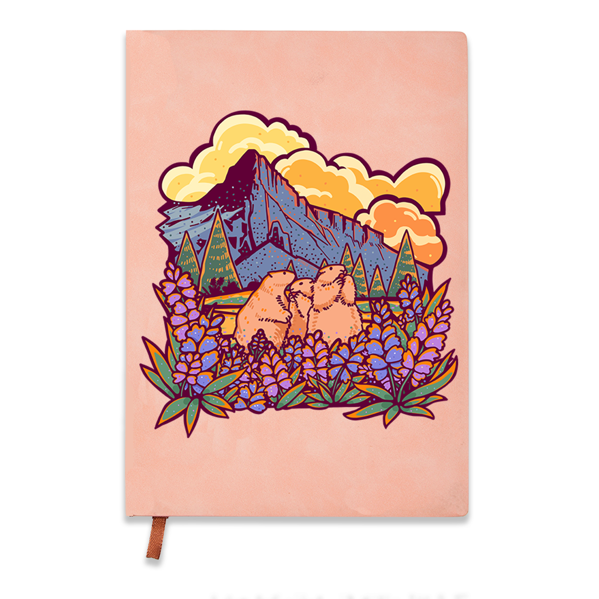 Freeleaf Mount Rainier National Park Vintage Leather Notebook