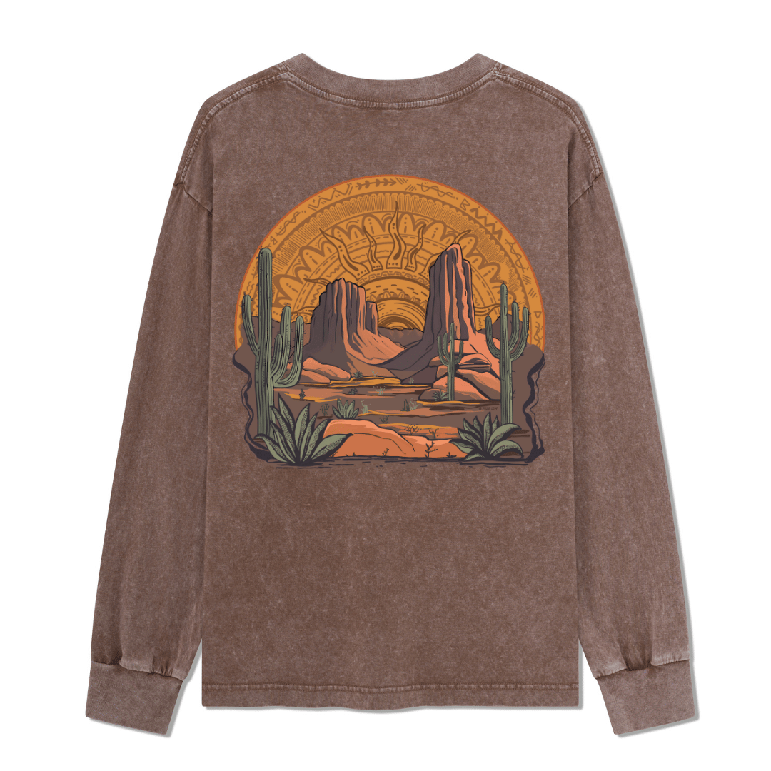 Golden Desert Washed Long Sleeve Top