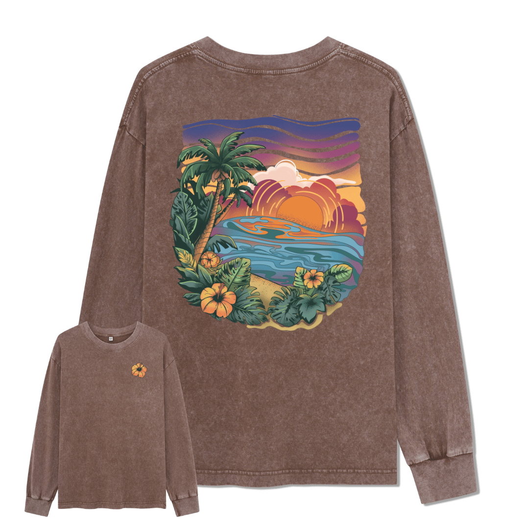 Golden Beach Washed Long Sleeve Top