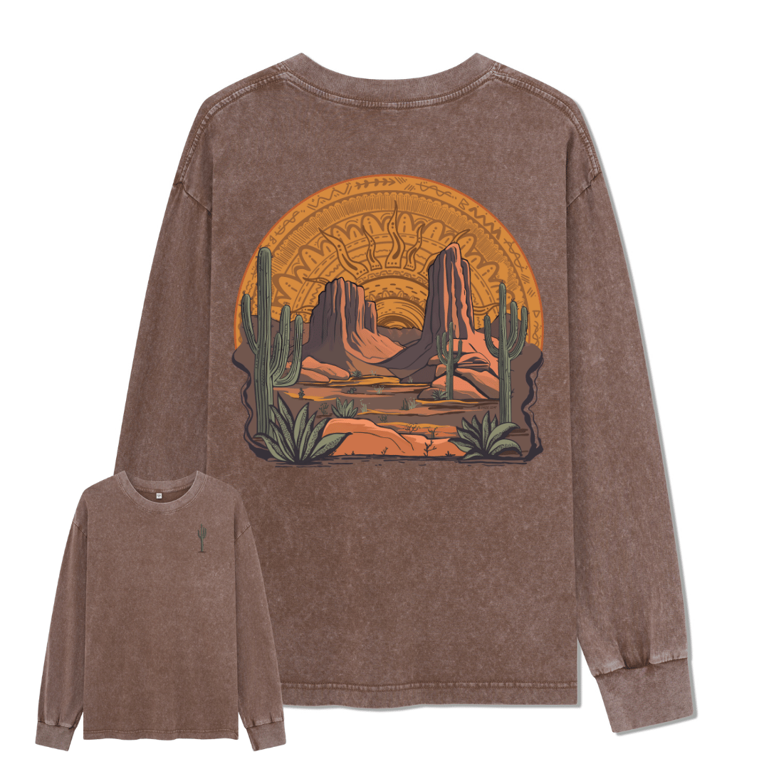 Golden Desert Washed Long Sleeve Top