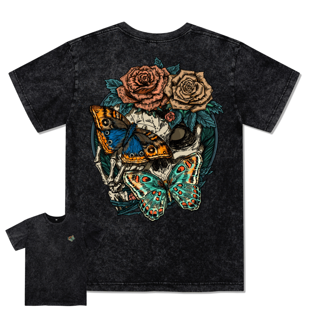 Floral Skull Washed Tee