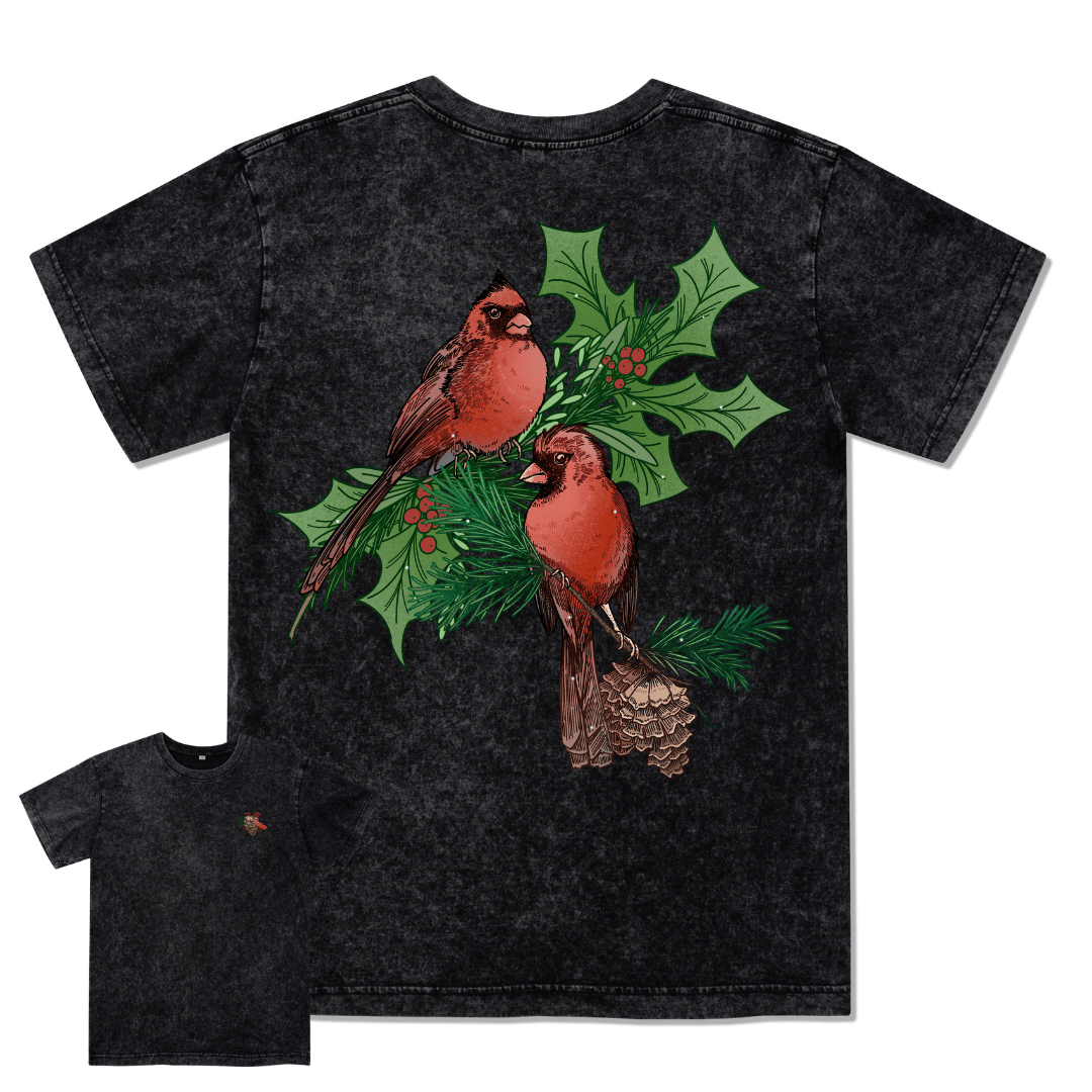 Christmas Cardinal Washed Tee