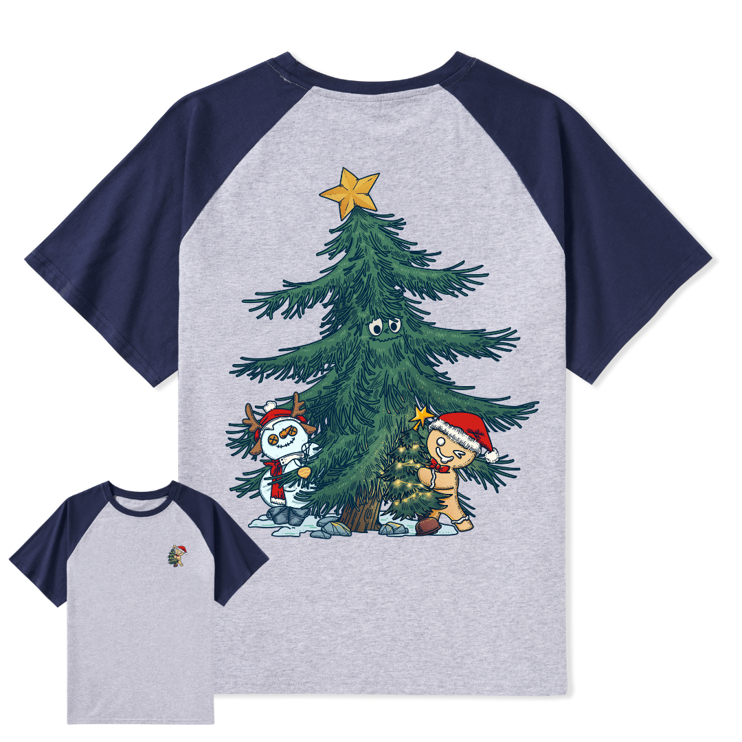 Merry Christmas Raglan Short Sleeve Top